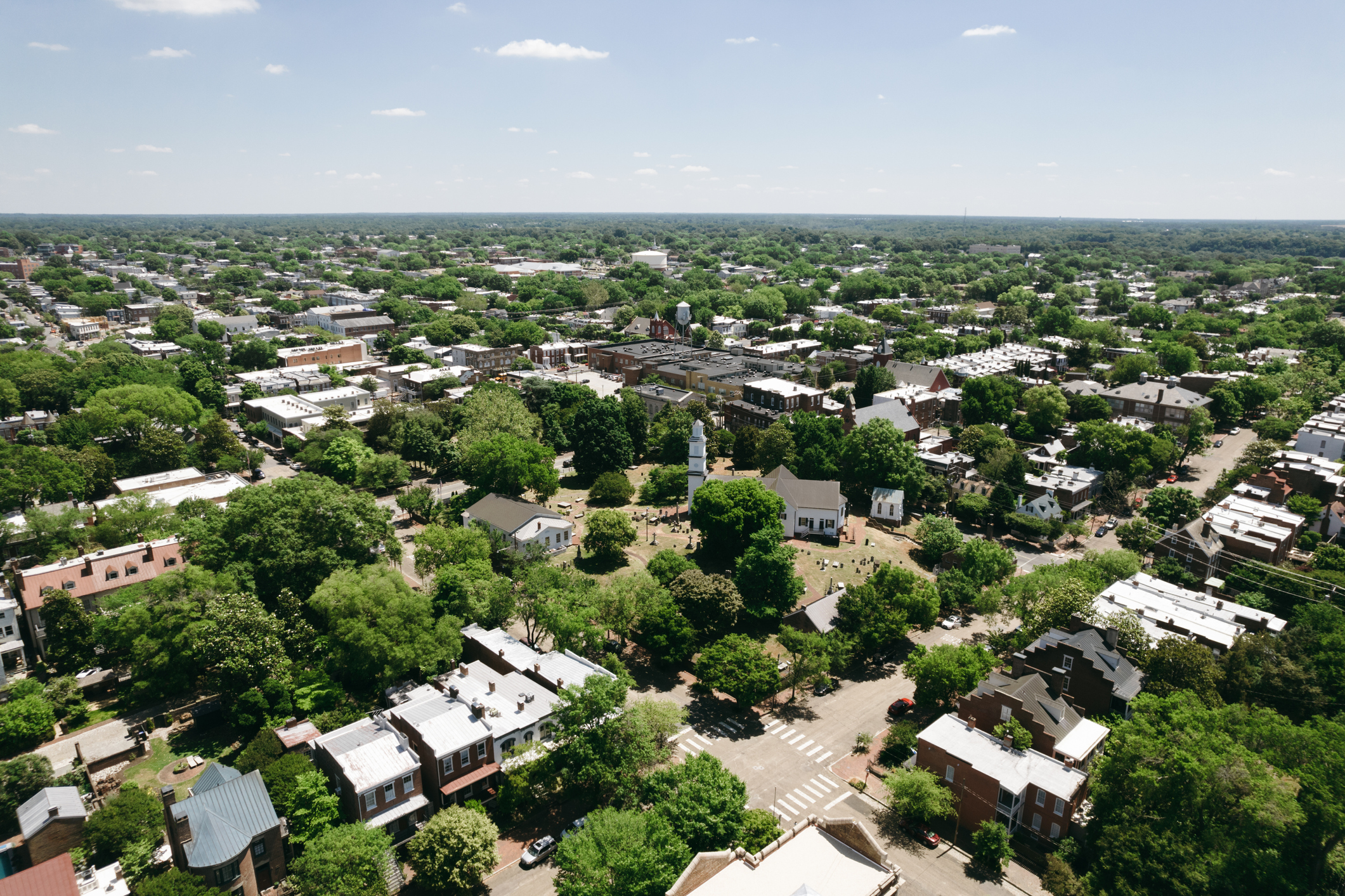 Aerial photo of a local neighborhood