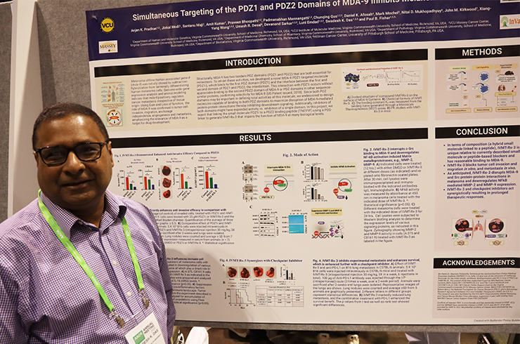 Das pictured at AACR poster session